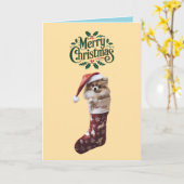 Spitz Weihnachts-Strumpf Karte (Gelbe Blume)