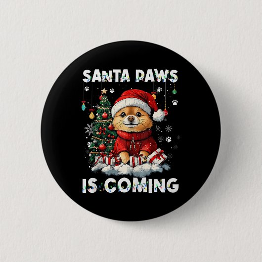 Spitz Weihnachtsbaumdekorationen Hund Lover Xm Button (Vorderseite)