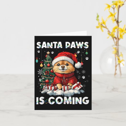 Spitz Weihnachtsbaumdekorationen Hund Lover Xm Karte (Gelbe Blume)