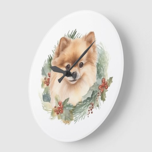 Spitz Weihnachtsfest Große Wanduhr (Winkel)