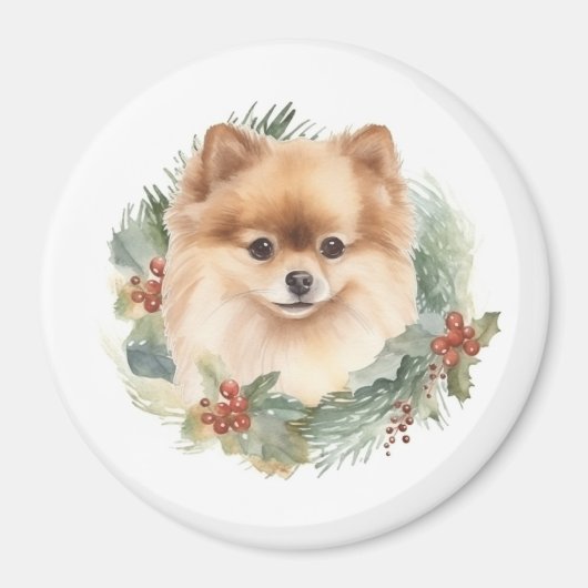 Spitz Weihnachtsfest Magnet (Vorne)