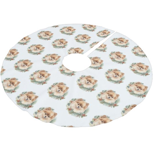 Spitz Weihnachtsfest Polyester Weihnachtsbaumdecke (Schrägansicht)