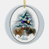 Spitz Weihnachtsgeschenke Ornament (Vorne)
