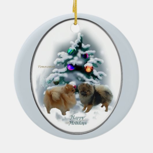 Spitz Weihnachtsgeschenke Ornament (Hinten)