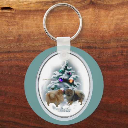 Spitz Weihnachtsgeschenke Schlüsselanhänger (Vorderseite)