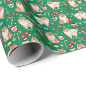 Spitz Weihnachtshundepackpapier Geschenkpapier (Rolleneckpunkt)