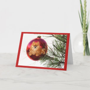 Spitz-Weihnachtskarten-Rot-Ball Feiertagskarte