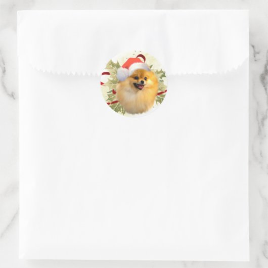 Spitz Weihnachtskleber Runder Aufkleber (Tasche)