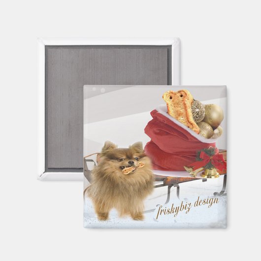Spitz-Weihnachtsschneemagnet Magnet (Vorderseite/Rückseite)