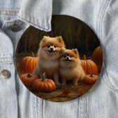 Spitz Welpe Herbst Kürbis Button (Beispiel)