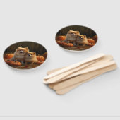 Spitz Welpe Herbst Kürbis Fächer (Non-assembled)