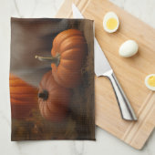 Spitz Welpe Herbst Kürbis Geschirrtuch (Viertel Falte)