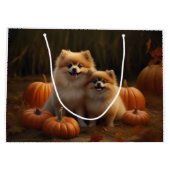 Spitz Welpe Herbst Kürbis Große Geschenktüte