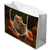 Spitz Welpe Herbst Kürbis Große Geschenktüte