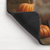 Spitz Welpe Herbst Kürbis Mousepad (Ecke)