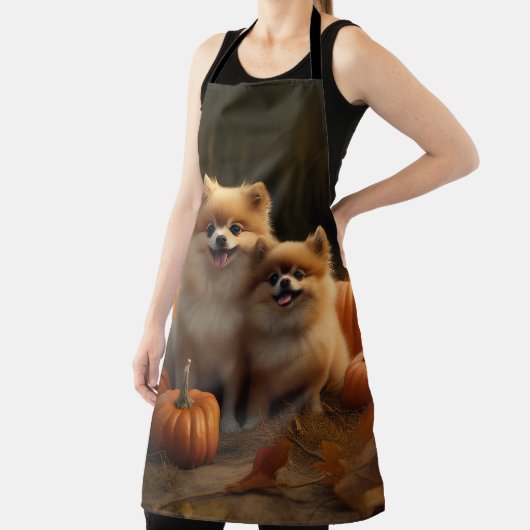 Spitz Welpe Herbst Kürbis Schürze (InSitu)