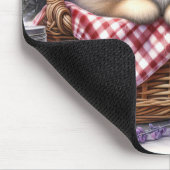 Spitz Welpe Hund Wasserfarbe Wildblume Picnic Mousepad (Ecke)