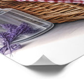 Spitz Welpe Hund Wasserfarbe Wildblume Picnic Poster (Ecke)