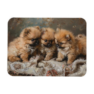 Spitz Welpe Trio Vintag flexibel Magnet