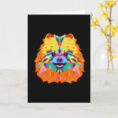 Spitz Welpe Wpap Pop Art Karte (Gelbe Blume)