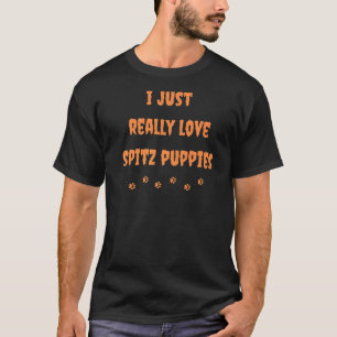 Spitz Welpen Hund Halloween Spooky Herbst Fur T-Shirt