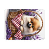 Spitz Welpenhund Wasserfarben, flexibel Magnet (Horizontal)