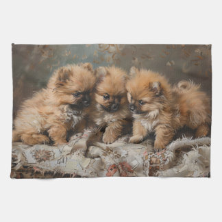 Spitz Welppy Trio Vintag Geschirrtuch