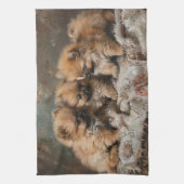 Spitz Welppy Trio Vintag Geschirrtuch (Vertikal)