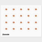 Spitz Zwarf Spitz Doppy Puppy Herz-Aufkleber (Blatt)