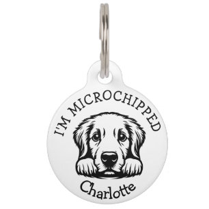 Spitzbübischer Labrador-Welpe Personalisiert Haustiermarke