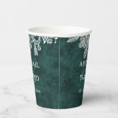 Spitze auf Smaragdgrüne Imitate Velvet Wedding Pappbecher (Rechts)