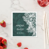 Spitze auf Smaragdgrüne Imitate Velvet Wedding Serviette (Beispiel)