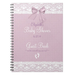 Spitze-Bild-Babyparty-Gast-Buch Notizblock