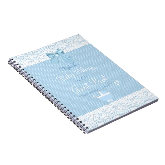 Spitze-Bild-blauer Bogen-hübsches Notizblock (Rechte Seite)