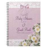 Spitze-Bild-Lavendel-Bogen-Babyparty-Gast-Buch Notizblock (Vorderseite)
