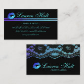 Spitze-Blau der Maskenbildner-glattes Minilippenn Visitenkarte (Vorne/Hinten)