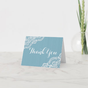 Spitze Blau Weiße Dankeschön Spitze Streifen Hochz Dankeskarte