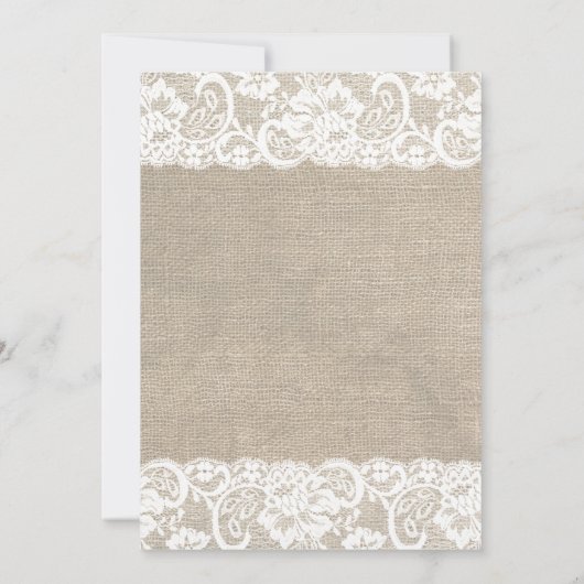 Spitze-Blick-rustikale Einladung (Rückseite)