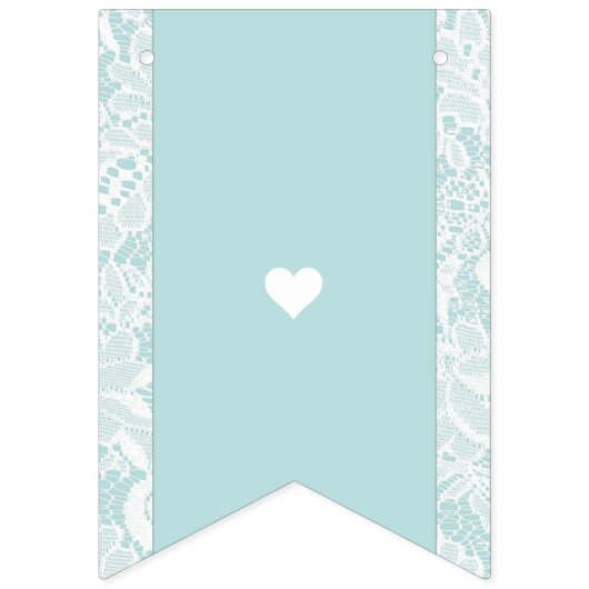 Spitze-Brautparty-Fahne mit Datum - Flaggen-Flagge Wimpelkette (Dritte Fahne)