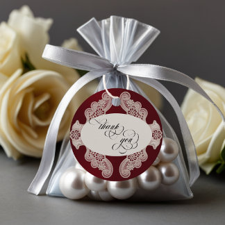 Spitze Danke - Burgund Geschenkanhänger