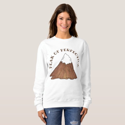 Spitze der perfekten Schneekappe Berggipfel Sweatshirt (Vorne ganz)