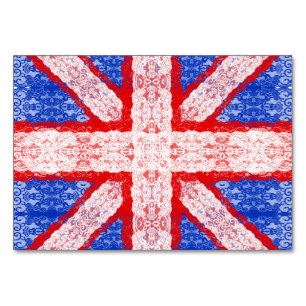 Spitze-Gewerkschafts-Jack-England-Flagge in Rotem, Tischnummer