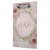 Spitze-Goldrahmen der rosa u. weißen Rosen Klemmbrett (Links)