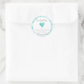 *~* Spitze hausgemachte AP30 AQUAMARIN Heart Gener Runder Aufkleber (Tasche)