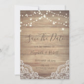 Spitze, Holzstruktur, Streichleuchten Save the Dat Date (Vorderseite)