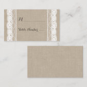 Spitze in Weiß auf Burlap-Platzkarte Platzkarte (Vorne/Hinten)