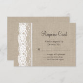 Spitze in Weiß auf Burlap-UAWG RSVP Karte (Vorne/Hinten)