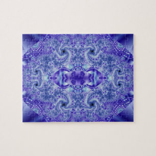Spitze   Kunst im Lila und weißen Fraktal Puzzle