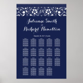 Spitze | Monogram Wedding 19 Tables Seating Chart Poster (Vorne)