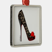 Spitze-Plattform-Blick-Zehe-Verzierung Silbernes Ornament (Rechts)